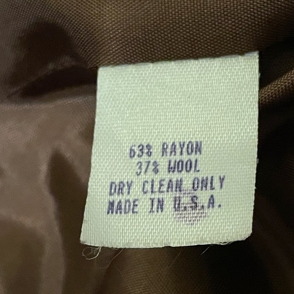 Vintage BURBERRY dark brown wool blend fully lined single breasted blazer, sz 8 - Picture 12 of 13